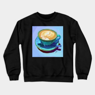 Cappucino Alla Prima Digital Oil Painting Crewneck Sweatshirt